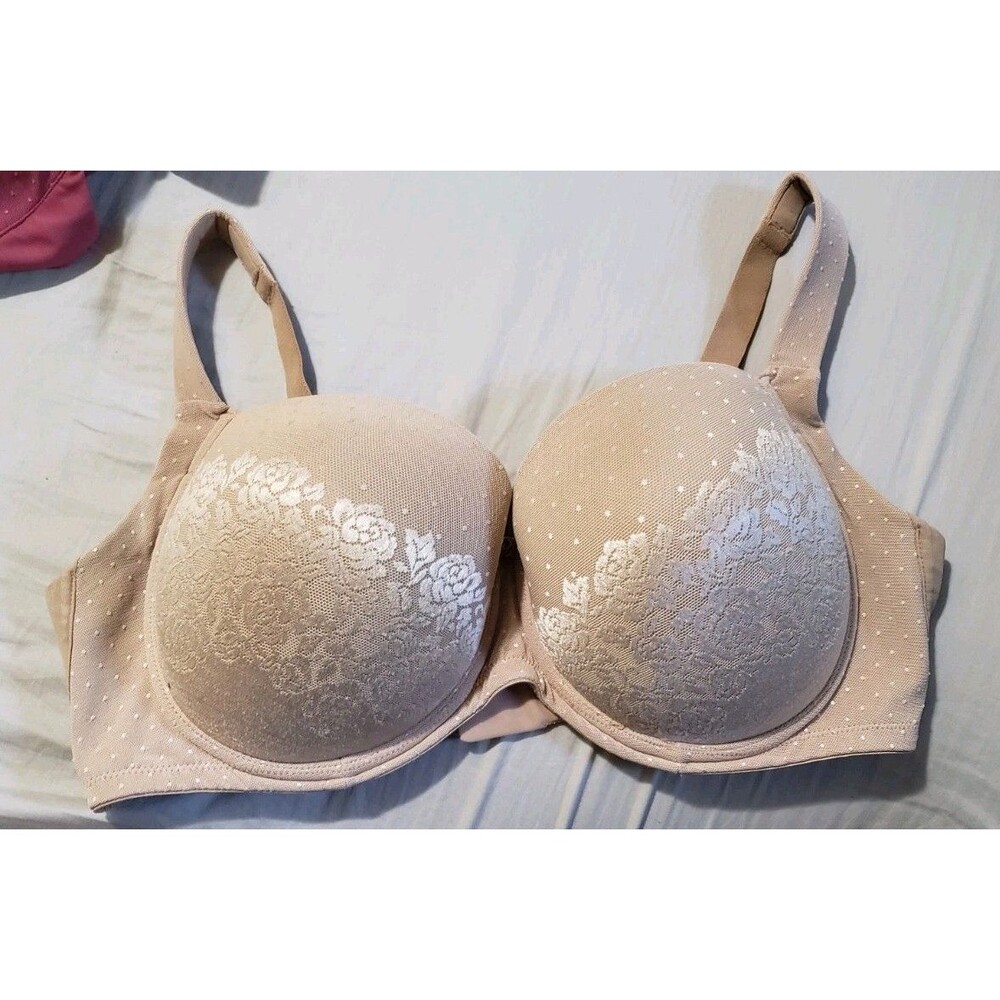 Soma Stunning Support Full Coverage 38DDD 2 Piece Lot Beige & Raspberry Bras - Picture 2 of 10